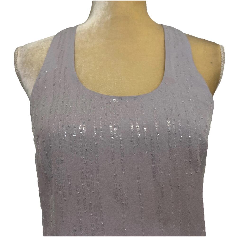 Tibi Lavender Sequin Scoop Neck Tank - Picture 2 of 11